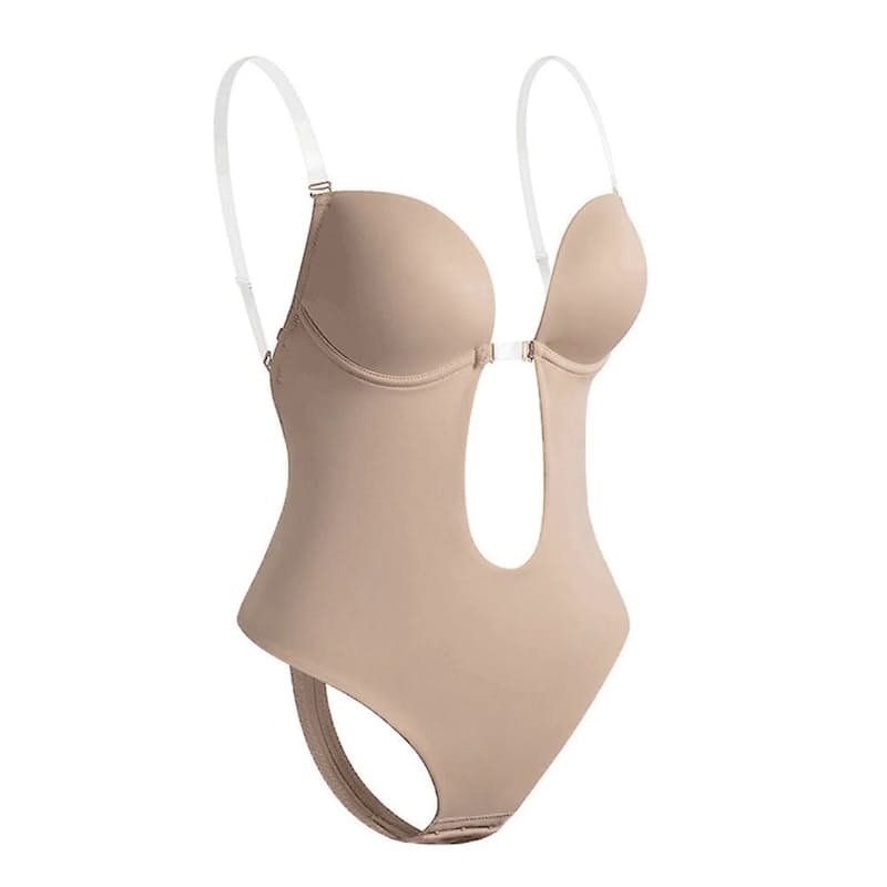 U Plunge Bra Backless Thong Bodysuit-Seamless,Shapewear,LowCut,Sexy,Comfort