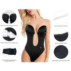 U Plunge Bra Backless Thong Bodysuit-Seamless,Shapewear,LowCut,Sexy,Comfort